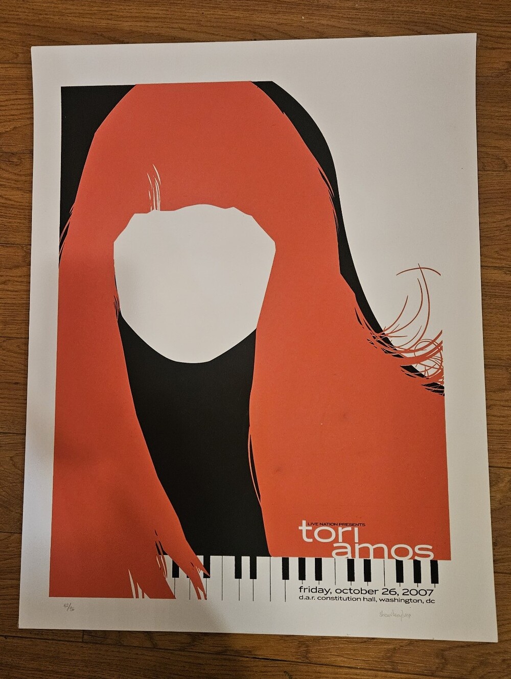 Tori Amos Concert Poster, 2007, Washinton DC
